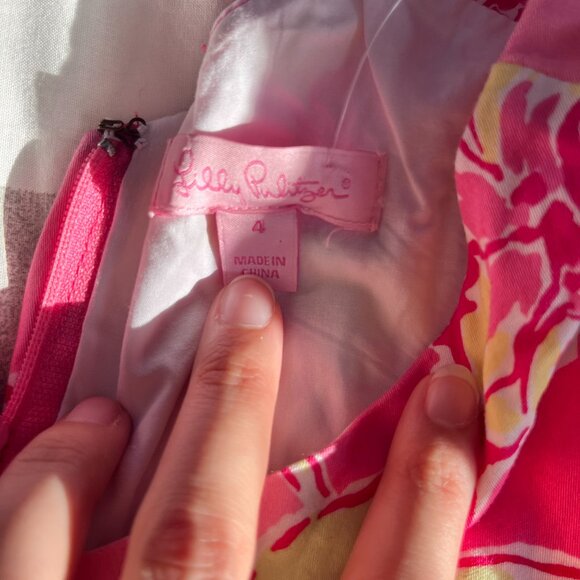 LILLY PULITZER Parker Dress Size 4 Hotty Pink Day Lilly Pockets Lined Women’s - Picture 2 of 2